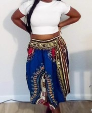 African Wax Print Maxi Skirt free Size