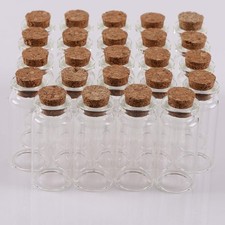 24PCS 10ml Glass Bottles Mini Vials with Cork Stoppers for DIY Decor, Tiny Vials