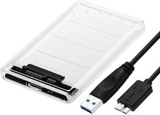 2.5" SATA USB 3.0 Clear Hard Drive Disk HDD SSD Enclosure External Laptop Case f