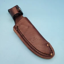 Buck Knives 662 Alpha Fixed Blade Knife Sheath Brown Leather Belt Pouch 7"x 3" B