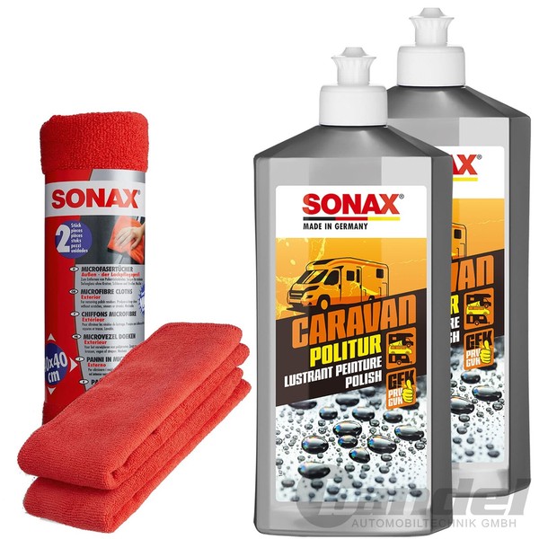 Sonax Caravan Politur+TÜCher Lackpolitur Polieren Pflege Wohnwagen Wohnmobil-image