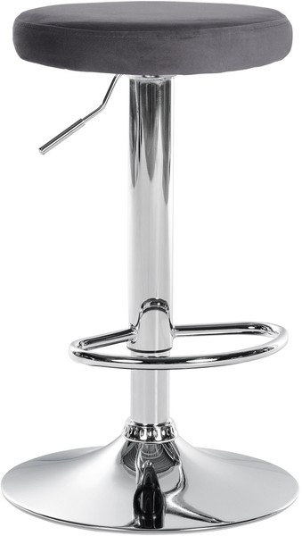 Barhocker Ponte Samt Chrom Dunkelgrau-image