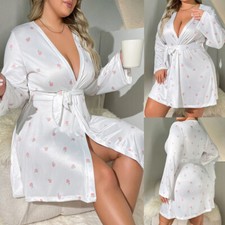 US Women's Silk Robes Satin Robes Sleepwear Short Wedding Party Bathrobes Robes