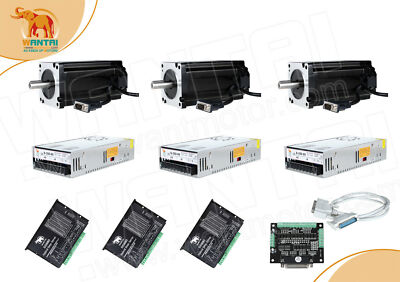 4Axis Wantai NEMA34 Servo encoder Motor 12N.m, 6A& Driver SS880,80V,8.2A CNC Kit