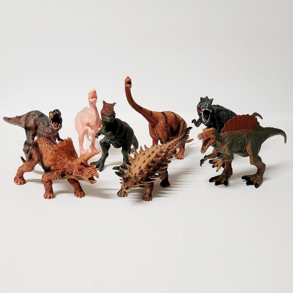 Dinosaurs Hard Plastic Figures Mixed Lot of 8