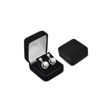 2 Pcs Premium Soft Short Nap Velveteen Covered Metal Earring Box, Jewelry Gift B