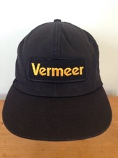 Vintage Vermeer USA Made Swingster Black Patch Mesh Trucker Hat Snapback Adjust