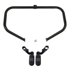 Black Engine Guard Highway Crash Bar Footpegs Fit For Harley Electra Glide 97-08