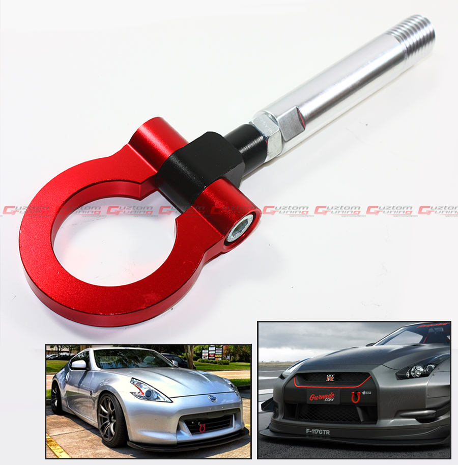 RED JDM FOLDING RING SCREW ON FRONT/REAR BUMPER TOW HOOK FOR