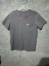 FIGS Scrub Top Mens X-Small Gray Shirt Technical Collection Pocket V Neck