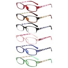 6 Pack Ladies Bluelight Reading Glasses Women...