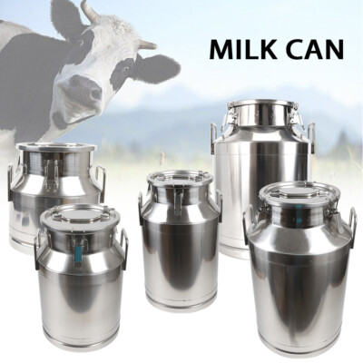 20-60L Milk Can Pail Stainless Beer Bucket Jug Oil Barrel Canister Silicone Seal