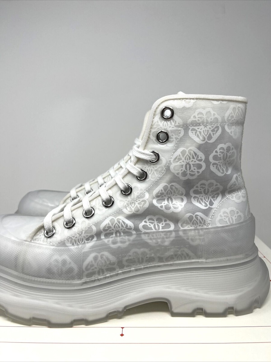 Alexander McQueen ストライプ ミディスカート ホワイト Alexander Mcqueen Tread Boots Women's Size 38.5 EU/8.5 US
