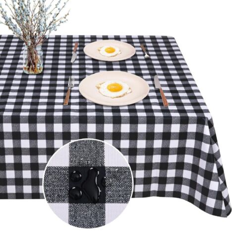 Checkered PVC Tablecloth Rectangle Waterproof Vinyl Table Cloth Oil Proof 54x78