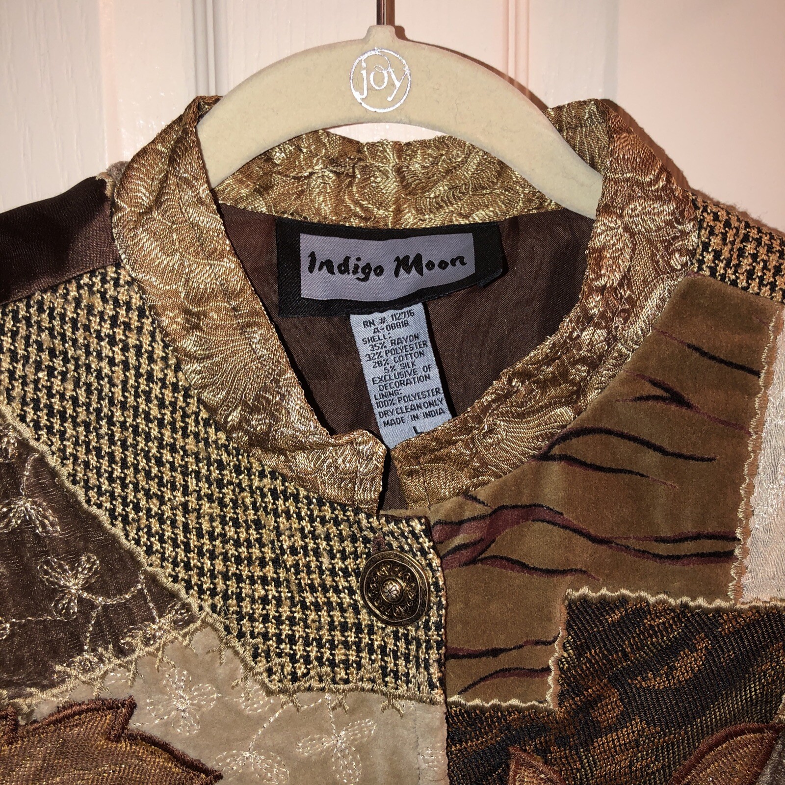 Indigo Moon Tapestry Patchwork Embroidered Mixed … - image 4