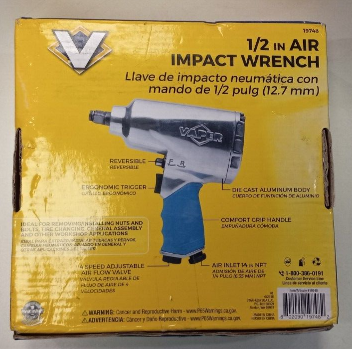 Vaper Pneumatic 1/2" Air Torque Impact Wrench 19748 for sale online eBay