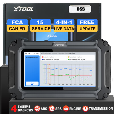 XTOOL D5S OBD2 Scanner Engine TCM ABS SRS Code Reader Diagnostic Tool 15 Resets