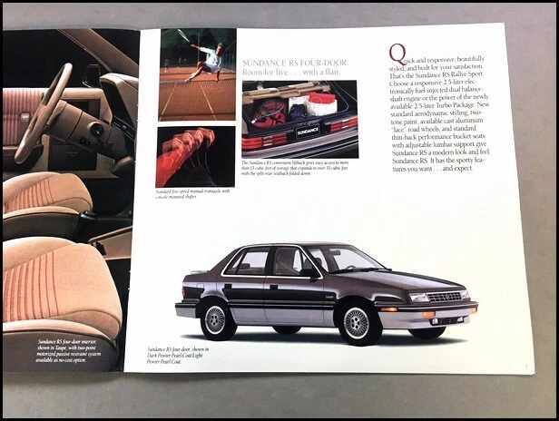 1989 Plymouth Sundance 18-page Original Dealer Sales Brochure Catalog — 第 4/4 张图片