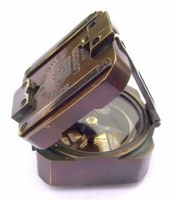Antique Solid Brass Kelvin & Hughes 1917 Brunton Compass Vintage Compass