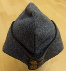 Military winter cap WW2, hat wool, blue, size EU 58, VTG 1940s, used, Swiss Army