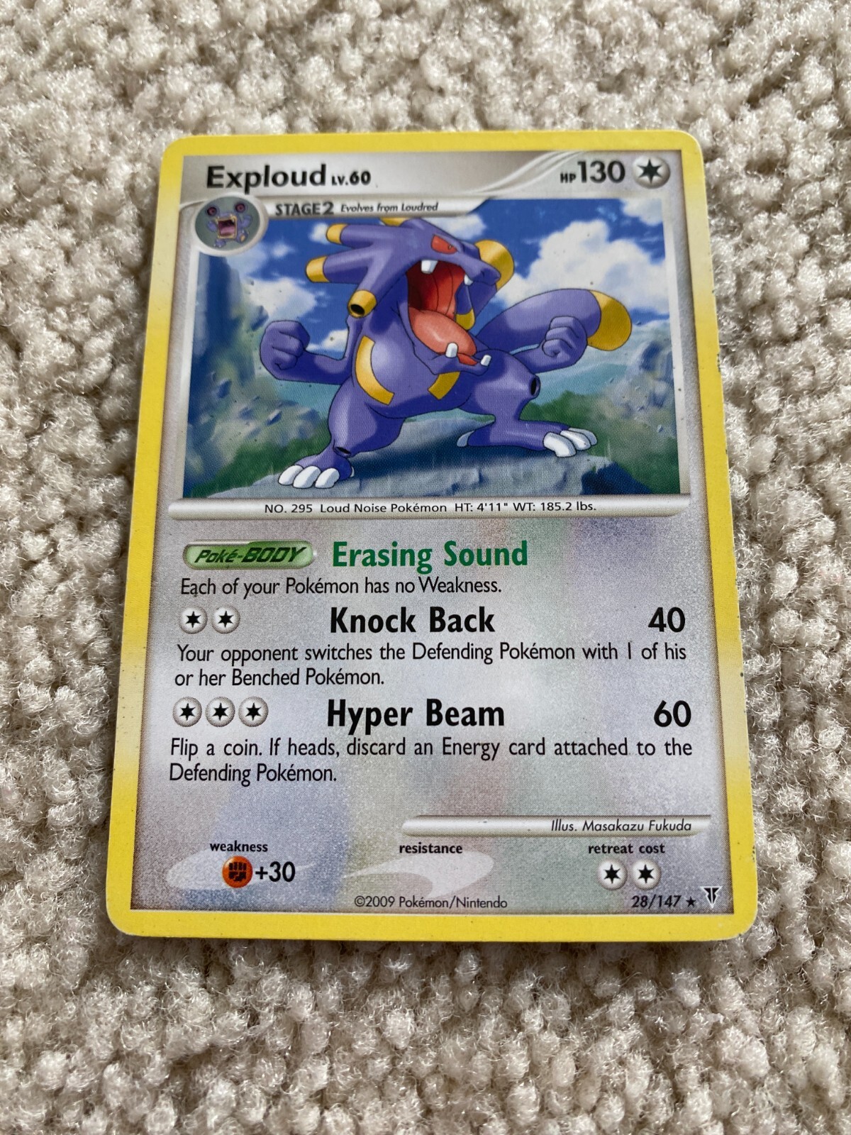 Pokémon EXPLOUD 28/147 Rare Supreme Victors - LP 2009                   M