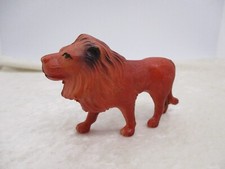 Antique Viscoloid Celluloid Rust- Colored Lion Toy Figure