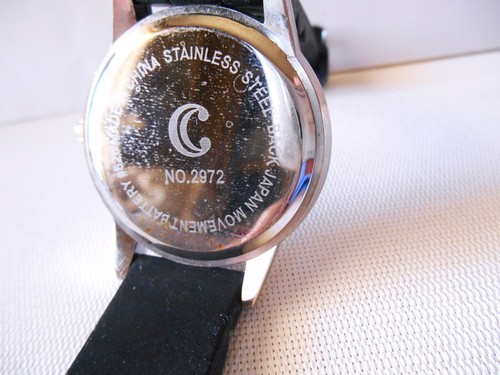 "C" 2972 silberfarbene & schwarze Sportuhr - neue Batterie - funktioniert - Bild 4 von 6
