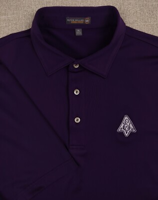 PETER MILLAR Summer Comfort Men's XL Purple Golf Polo Edgewood Valley EVCC 1910