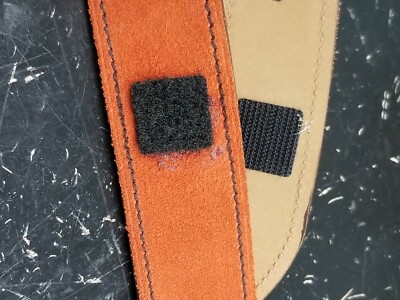 Prada Womens Embossed Leather Buckle Orange/Brown Suede Belt  display picture 3