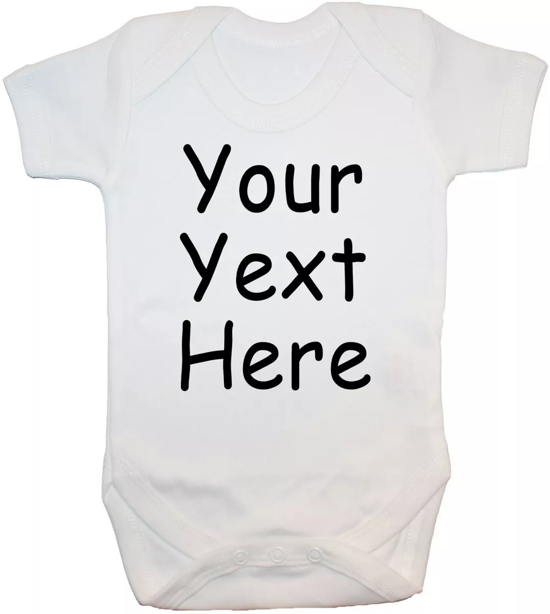 Personalised Own Wording Bespoke Baby Grow Bodysuit Romper Vest Unisex Cotton