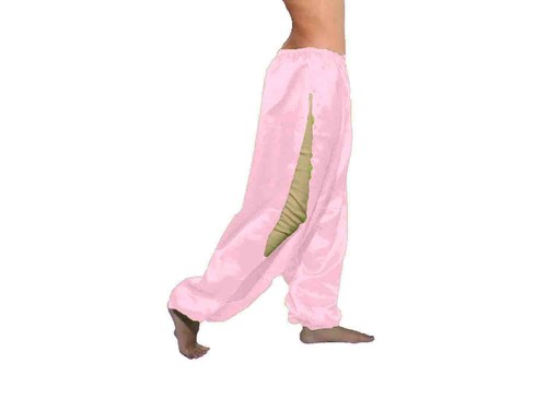 Satin Belly Dance Pantaloons Pant Yoga Pant High Split Harem Aladdin Baggy S18-1 - Picture 23 of 44