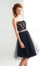 JASMINE BELSOIE 240 SZ 8 BLACK LACE FLESH PINK PROM PARTY GRAD BRIDESMAID DRESS