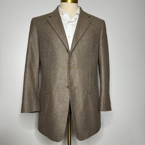 Veste Costume Homme Bachrach 42R - Laine Noire Rayée, 3 Boutons, Fabriqué En Italie