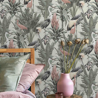 World Of Wallpaper Manu Tapete Tropische VöGel Exotisches Laub AF0020 Creme