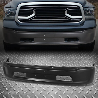 For 14-24 Ram 1500 Black Front Bumper Face Bar w/o Fog Light & Sensor Holes