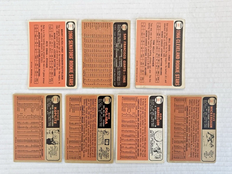 1966 Topps Vintage Baseball 41 Different Starter Set Team Cards Jack Aker RC ⚾ - Изображение 4 из 4