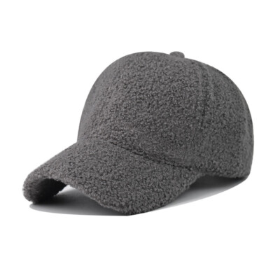 Winter Baseball Caps Lamb Wool Adjustable Warm Hat Peaked Cap for Women Girl New