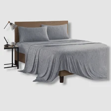 Urban Habitat Gray Comfort Cool Jersey Knit Sheet Set Size Full.
