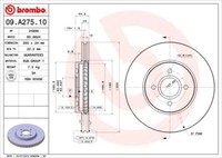 2X Brembo 09.A275.10 Bremsscheibe FüR Ford