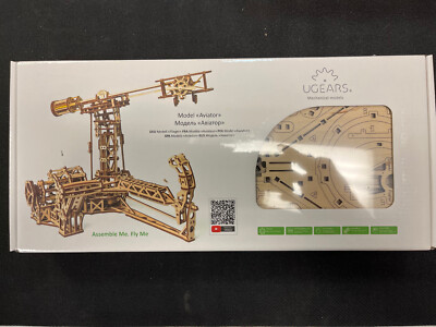 Aviator Setup w/ Plane - Ugears 3D Wood Model Kit Assembling Series U Gears New!