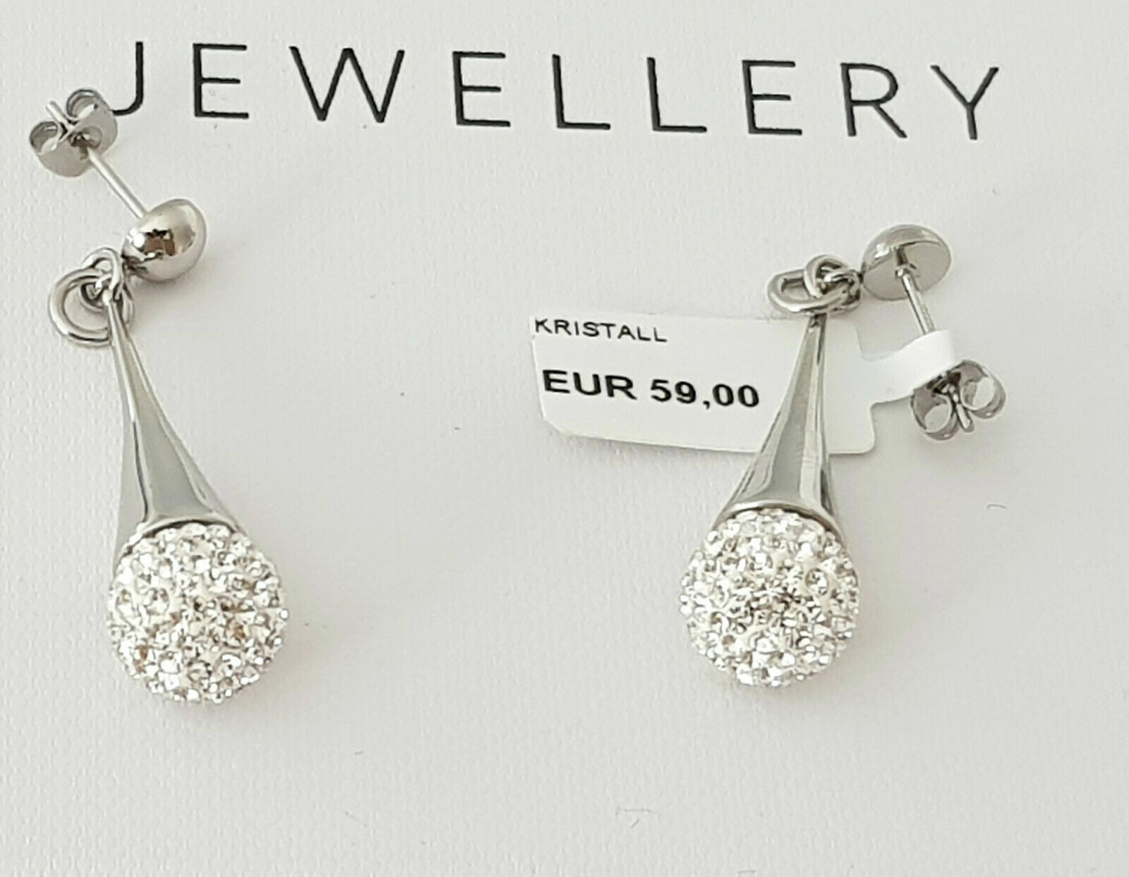 Boucles d'oreilles GOOIX pendantes argent anti-allergie avec cristaux de zirconium