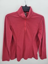 Eddie Bauer Fleece Pullover Womens Medium Pink 1/4 Zip Long Sleeve Outdoor