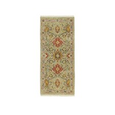 2'8" x 6' Camel Wool and Silk Sunset Hand Knotted Runner Oriental Rug R90534