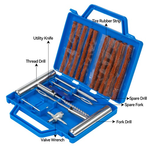 23PC Tire Puncture Car 4WD Offroad Plugs Tubeless Tool Repair Kit Tyre Recovery - Picture 2 of 7