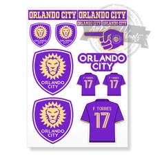 Orlando City MLS Soccer Football A4 Printed Vinyl Decal Sticker High Quality Kit