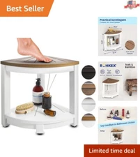 Heavy-Duty Waterproof Corner Shower Stool - Modern Versatile Bathroom Bench