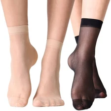 Women Ankle Socks Nylon Ultra Thin Elastic Sheer Short Silk Stockings Hosiery