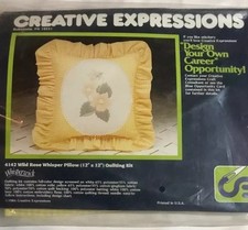 WILD ROSE PILLOW QUILTING KIT Creative Expressions 1984 4142 12x12  C3