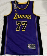 NBA Luka Doncic Adult Lakers Jordan Purple Yellow Black Swingman - Size Large