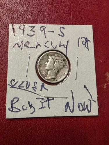 1939-S Mercury SILVER Dime  Better Date   "S" MINTMARK   SPECIAL "BUY IT NOW "